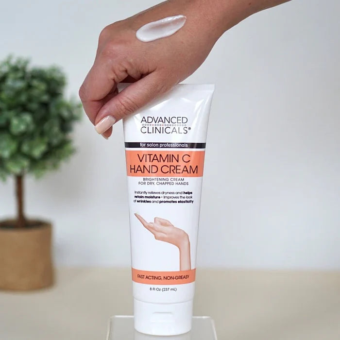 ADVANCED CLINICALS Vitamin C Hand cream Brightening For Dry Chapped Hands for salon professional كريم اليدين بالفيتامين سي من ادفانسد كلينيكالز