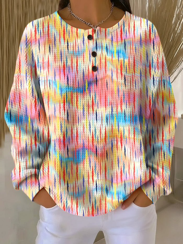 Aevrynn multicolored sweater with raindrop pattern and relaxed fit