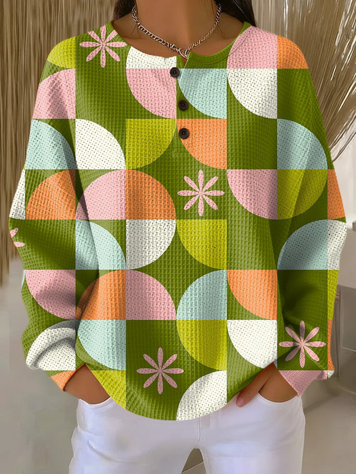 Arelvyn relaxed-fit sweater with an abstract checkered pattern