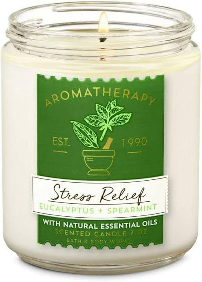 aromatherapy eucalyptus + spearmint stress relief candle