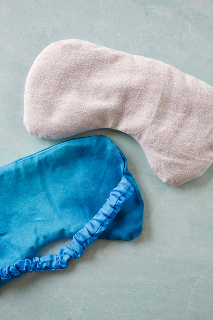 Azure Blue Hand-Dyed Bamboo Eye Pillow