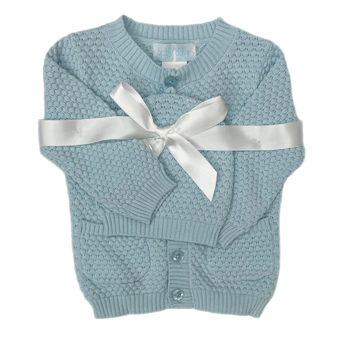 Baby Dove Blue Cable Knit Sweater w/ Hat