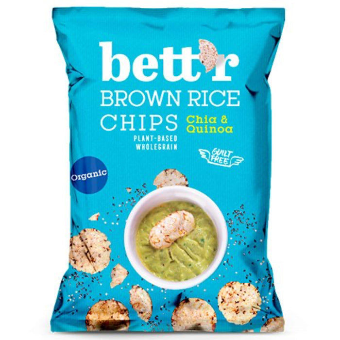 Bett'r Ris Chips med chia og quinoa - Økologisk - 60 g.