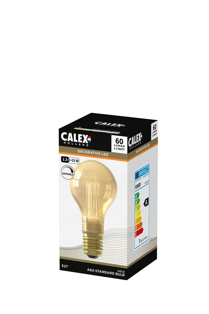 Calex Crown LED Bulb - E27 - A60 - Gold - 2.3W - Dimmable