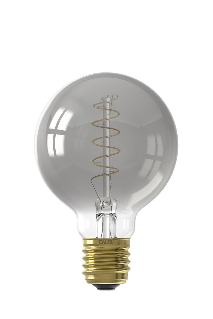 Calex Spiral Filament LED Lamp - E27 - G80 - Titanium - 4W - Dimmable