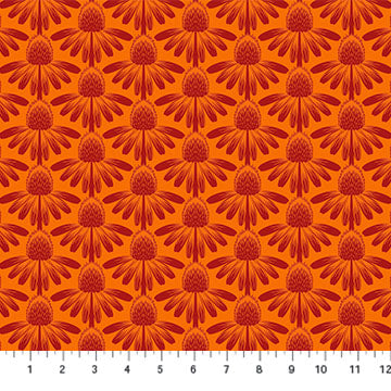 Coneflower Tangerine by Anna Maria Textiles
