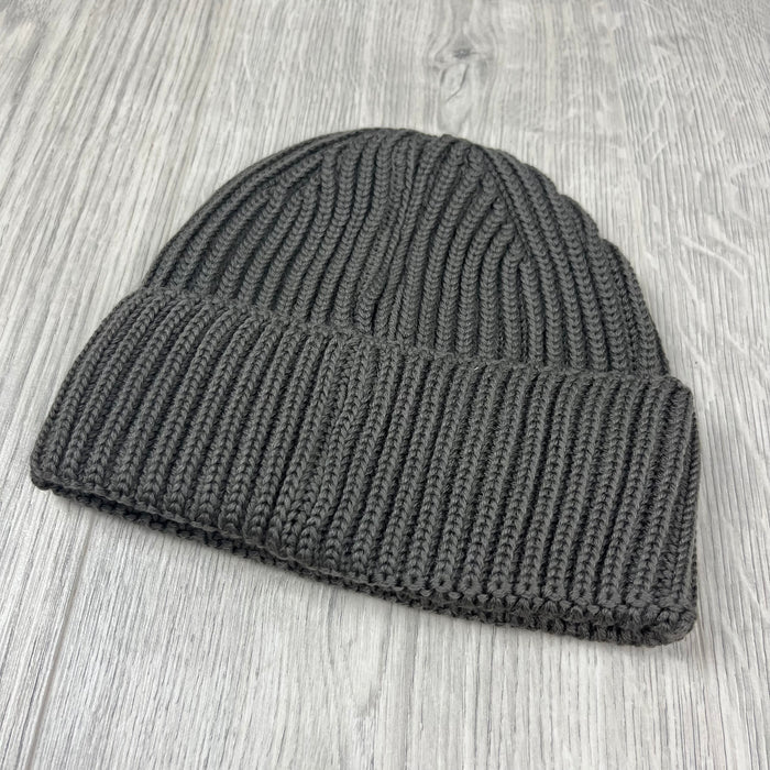 CP Company Merino Wool Lens Beanie in Walnut Beige. On sale at Open Attire.