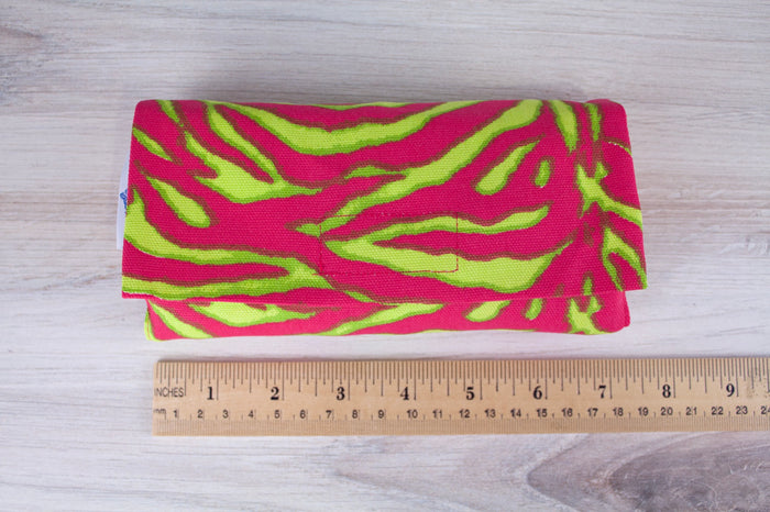 Day Glo Zebra Folding Shopping Tote