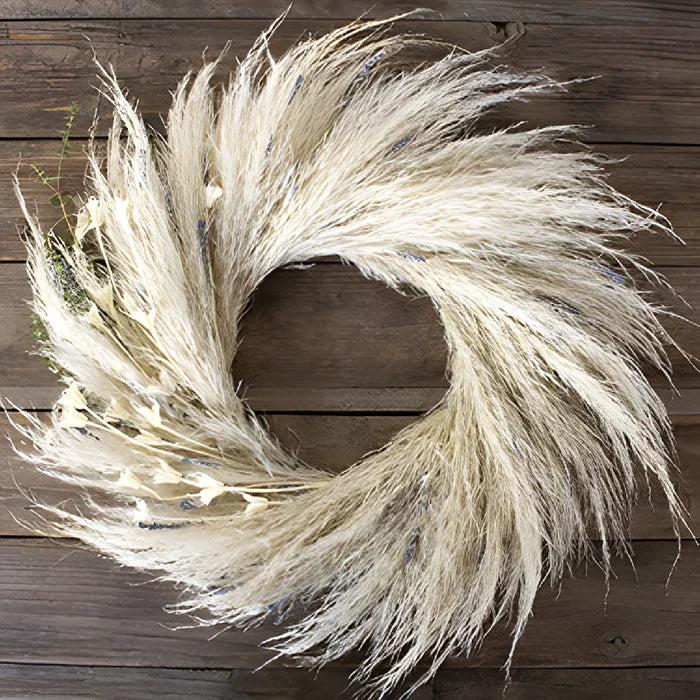 Avery dried greenery mix wreath flatlay