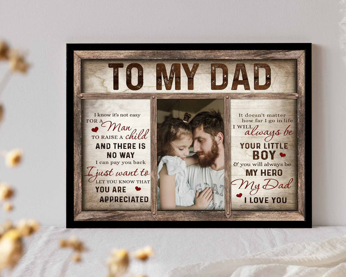Father's Day Gift For Dad From Daughter, To My Dad Custom Photo Gifts, Fathers Day Decoration Ideas