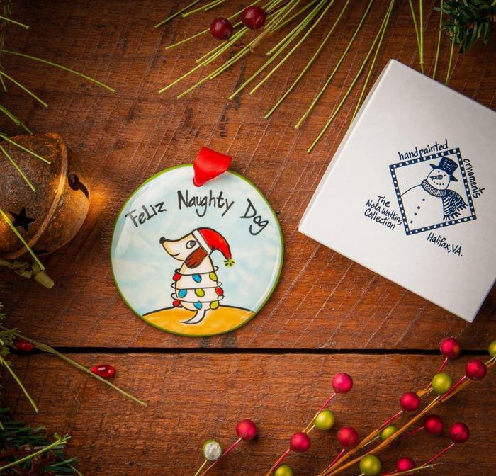 Feliz Naughty Dog Christmas Ornament - Premium from Nola Watkins - Just $24.95! Shop now at Pat's Monograms