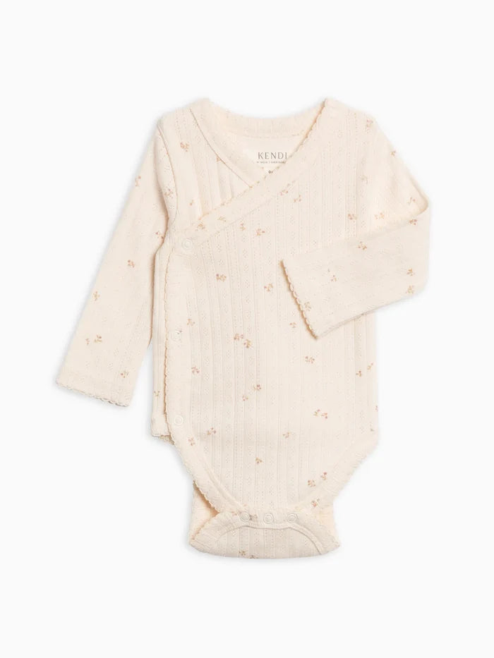 Floral Pointelle LS Kimono Bodysuit
