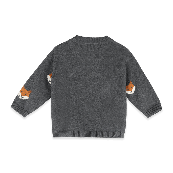 Organic Cotton Fox Baby Knit Pullover, Back