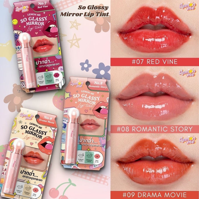 Lemon Me So Glassy Mirror Lip Tint 3.2g ليمون مي سو، مرطب شفاه لامع - Princess Cosmetics Qatar