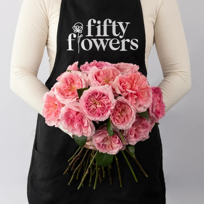 Mayra Queen Pink Garden Rose Apron - Image