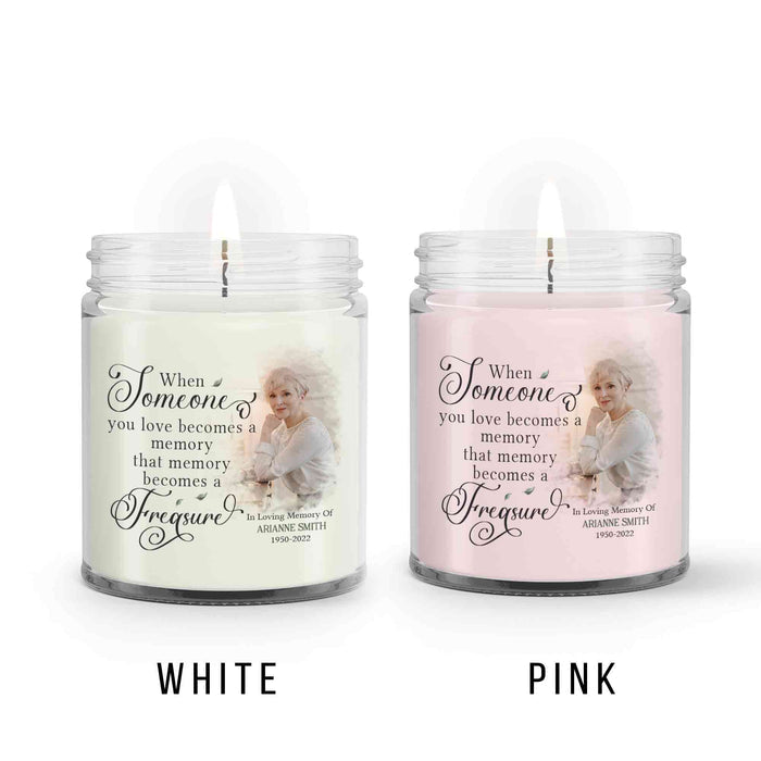 Memorial Candle With Picture For Loss Of Mother, Celebration Of Life Memorial Gifts, Unique Candle Memorial Sympathy Gifts