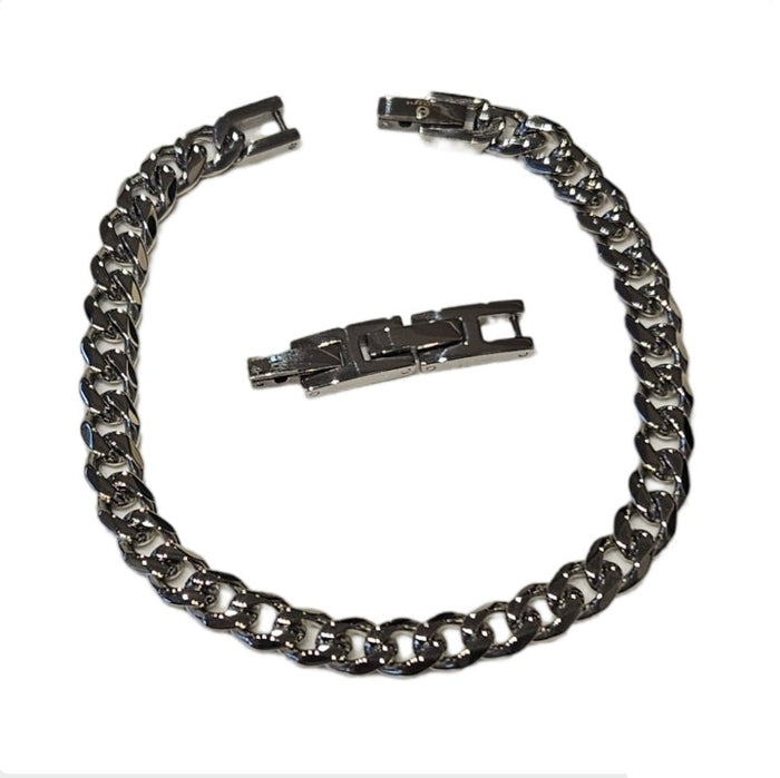 Men’s 7mm Hypoallergenic Cuban Rounded Edge Stainless Steel Bracelet