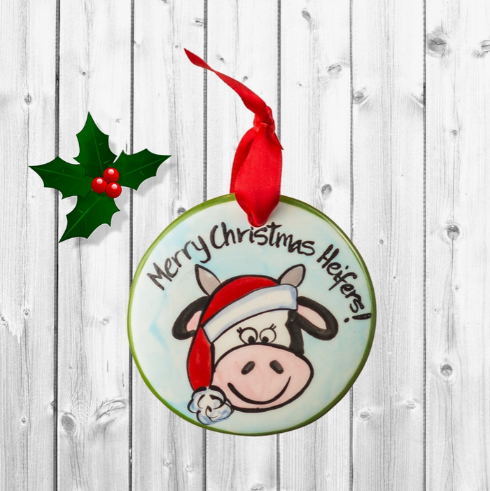 Merry Christmas Heifers Ornament - Premium from Nola Watkins - Just $24.95! Shop now at Pat's Monograms