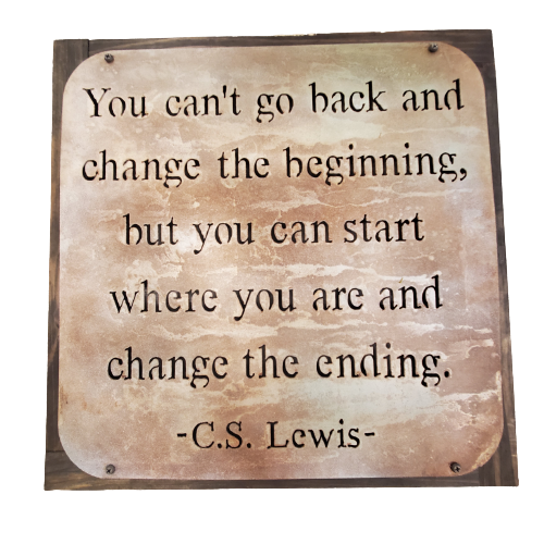 Metal Sign "Change the Ending" 16x16