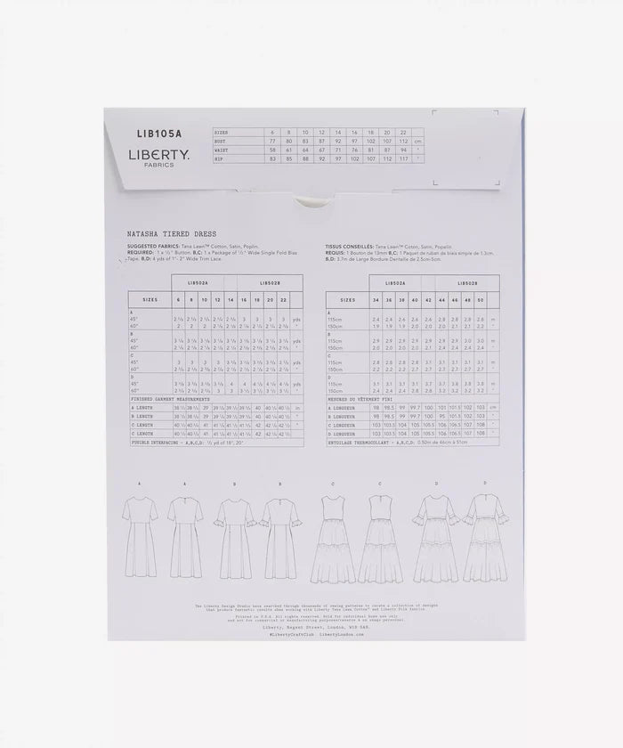 Natasha Tiered Dress Liberty Sewing Pattern