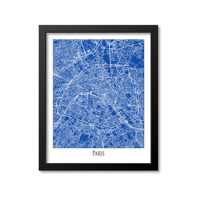 Paris Map Art Print, France