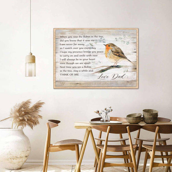 Personalized In Memory Gifts For Loss Of Father, Custom Memorial Canvas, In Loving Memory Wall Decor