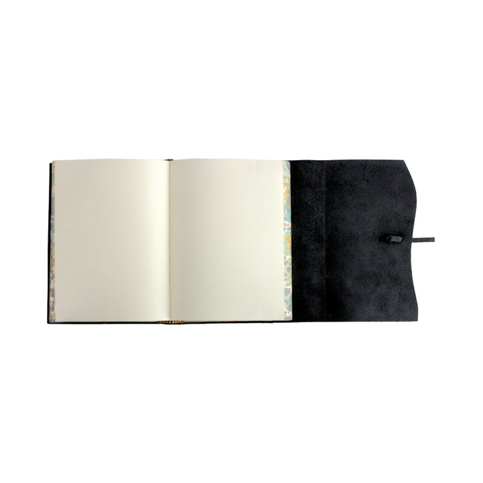 Roma Lussa Italian Black Leather Journal - Cavallini & Co.