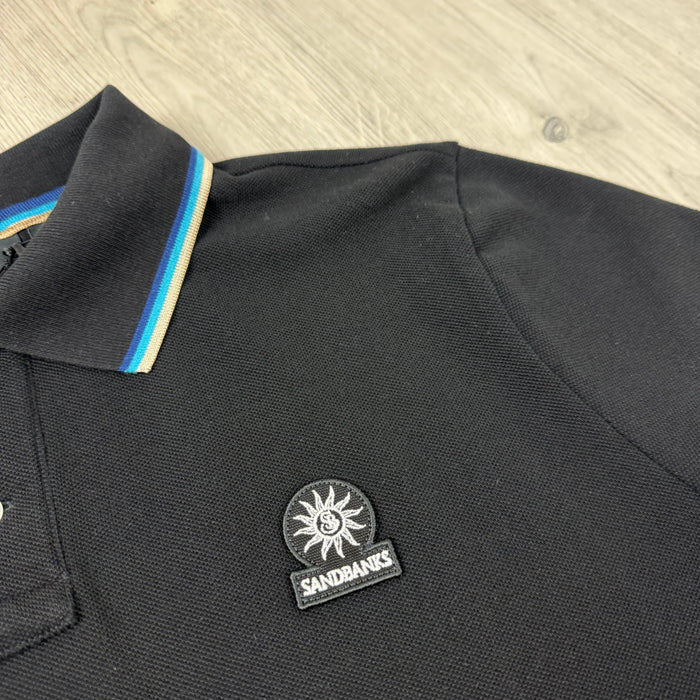Sandbanks Badge Logo Polo Shirt - Black
