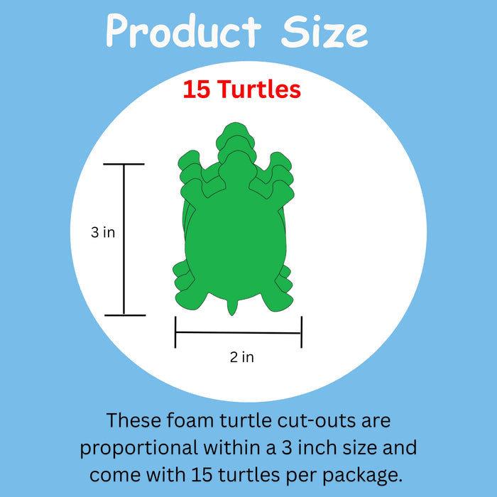 SHAPES ETC. Small Single Color Creative Foam Cut-Outs - Turtle