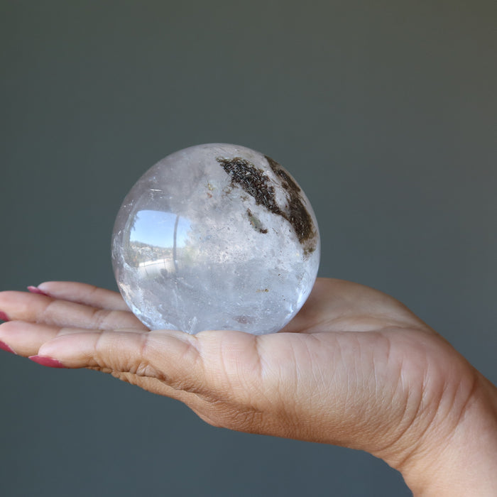 included smoky quartz sphere