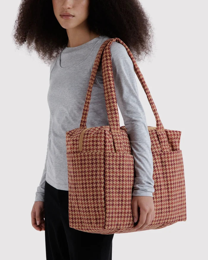 Tan Houndstooth Small Cloud Carry On