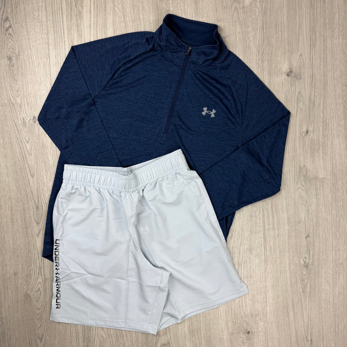 Under Armour Set - Steel Blue/Halo Grey