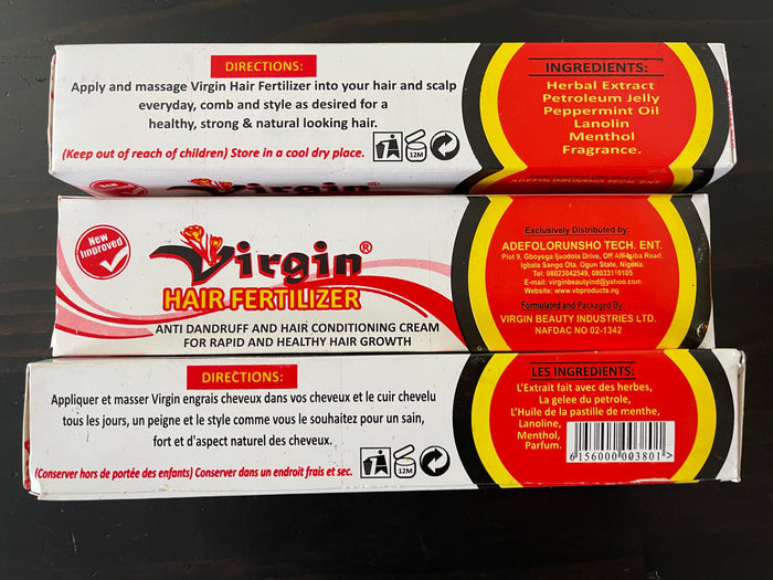 1 Tube - Virgin Hair Fertilizers Anti - Dandruff and Hair Conditioning Cream 125g