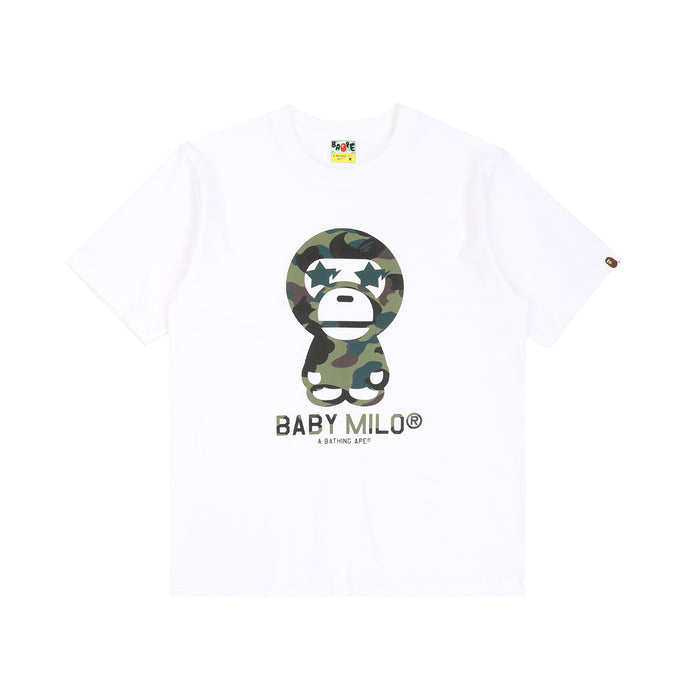 1st Camo Sta Eye Baby Milo T-Shirt - White/Green