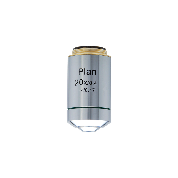 20X Infinity-Corrected Plan Achromatic Microscope Objective Lens, SKU BM03023431, three quarter front view