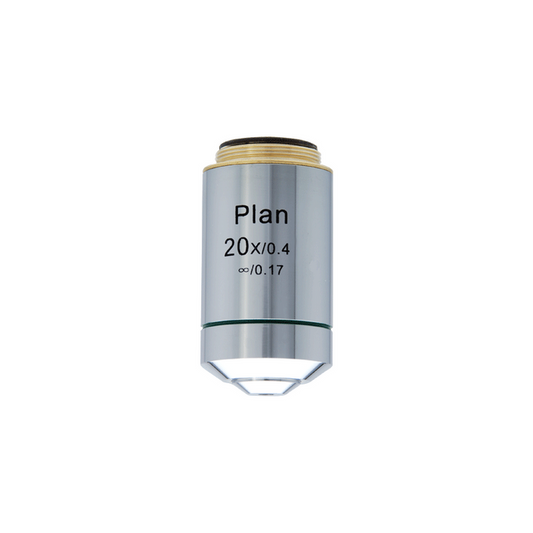 20X Infinity-Corrected Plan Achromatic Microscope Objective Lens, SKU BM03023431, three quarter front view