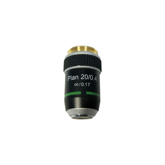 20X Infinity Plan Achromatic Objective, SKU BM04043431, three quarter front view