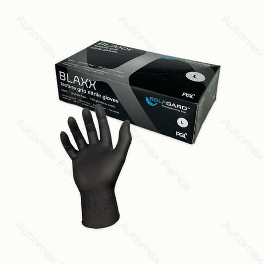 240mm 5.5g Nitrile Glove Black Powder Free 100 Gloves Large