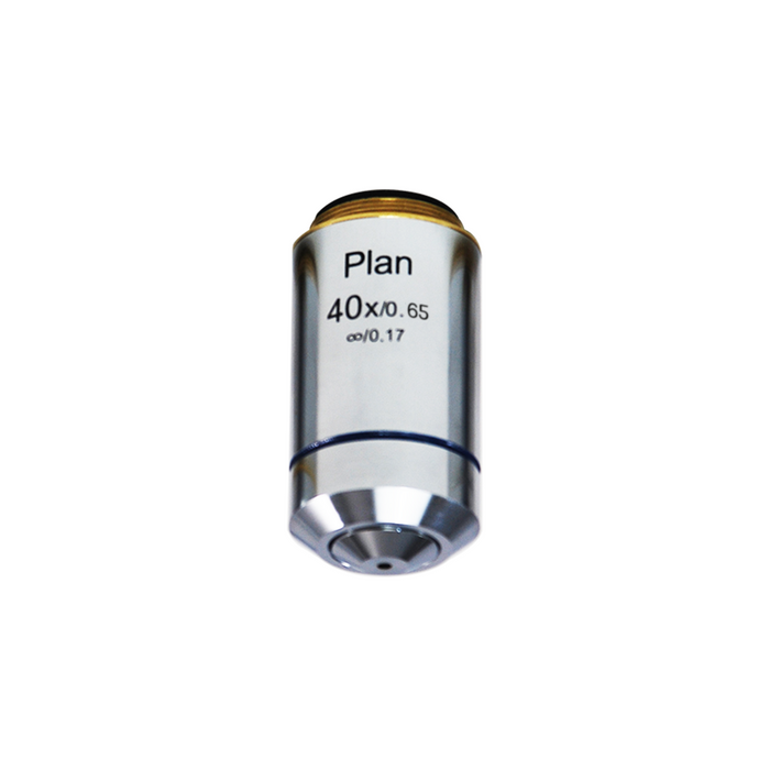 40X Infinity-Corrected Plan Achromatic Microscope Objective Lens, SKU BM03023531, three quarter front view