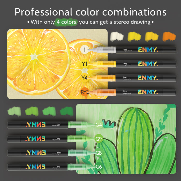 48 Colors Direct Liquid Acrylic Paint Marker Permanent, Fast-Drying for Rock, Canvas & Wood