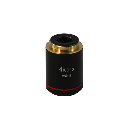 4X Infinity-Corrected Achromatic Microscope Objective Lens Working Distance 12.31mm, SKU BM03013211, three quarter front view