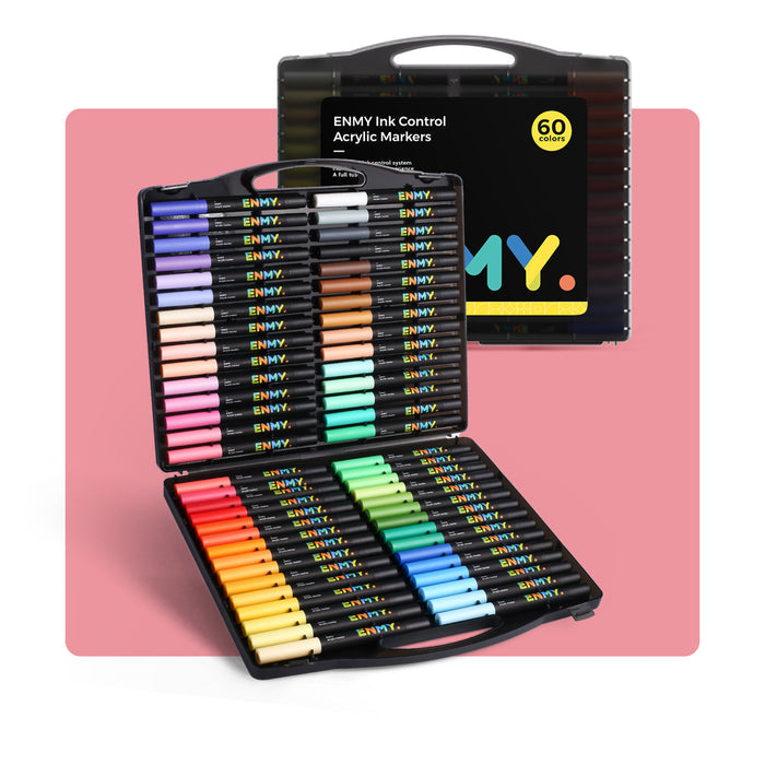 60 Colors Direct Liquid Acrylic Paint Marker  Permanent, Fast-Drying for Rock, Canvas & Wood