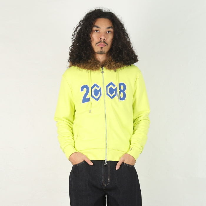 8Cube Fur Zip Up - Neon