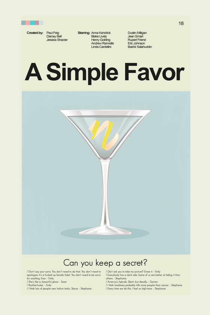 A Simple Favor - Lemon Twist | 12"x18" or 18"x24" Print only