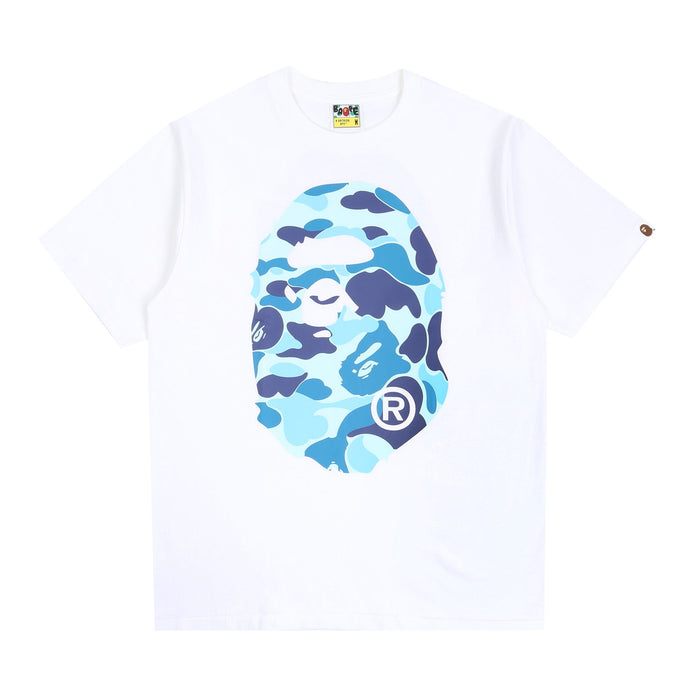 ABC Camo Big Ape Head T-Shirt - White/Blue