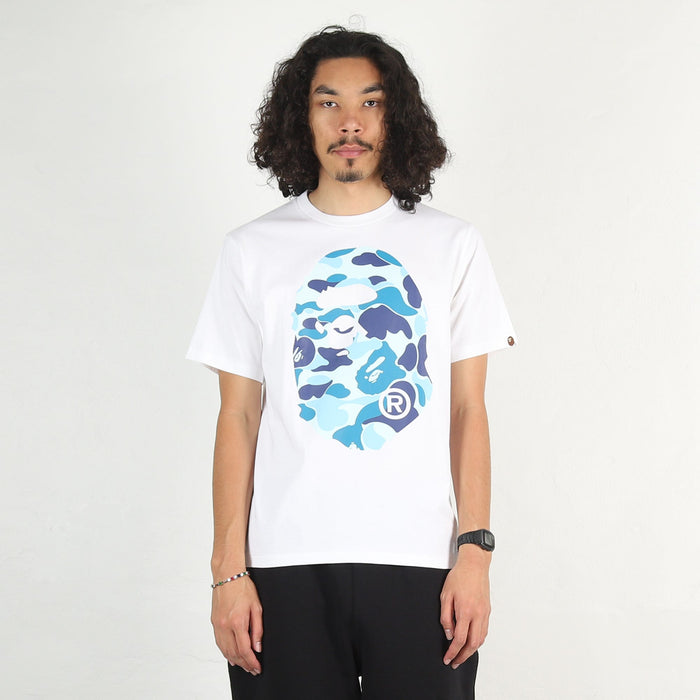ABC Camo Big Ape Head T-Shirt - White/Blue