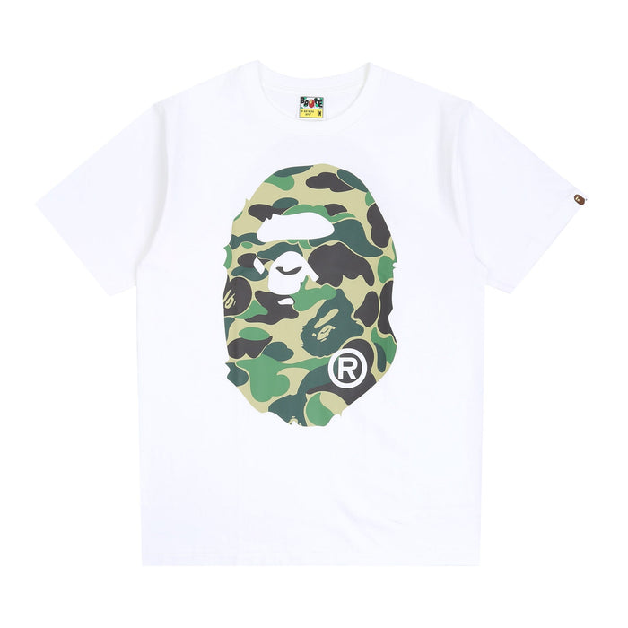 ABC Camo Big Ape Head T-Shirt - White/Green