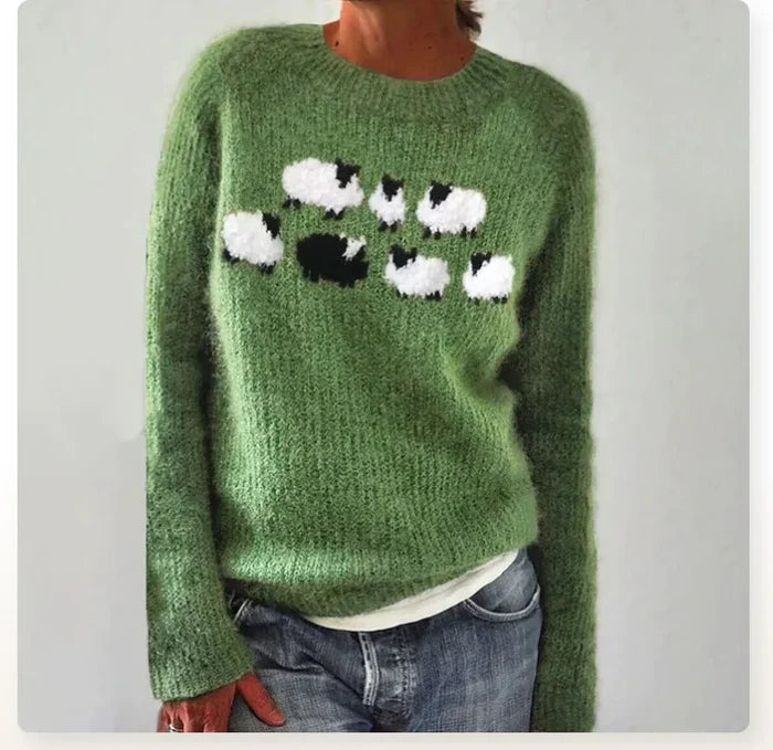 Addison timeless Icelandic-style patterned knit sweater for women
