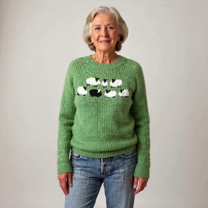 Addison timeless Icelandic-style patterned knit sweater for women
