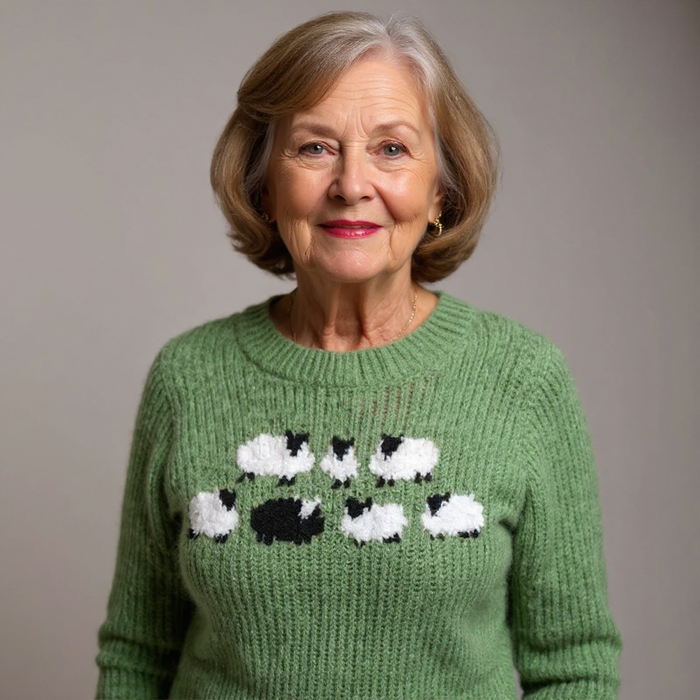 Addison timeless Icelandic-style patterned knit sweater for women